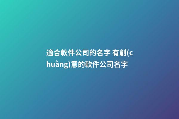 適合軟件公司的名字 有創(chuàng)意的軟件公司名字-第1張-公司起名-玄機派